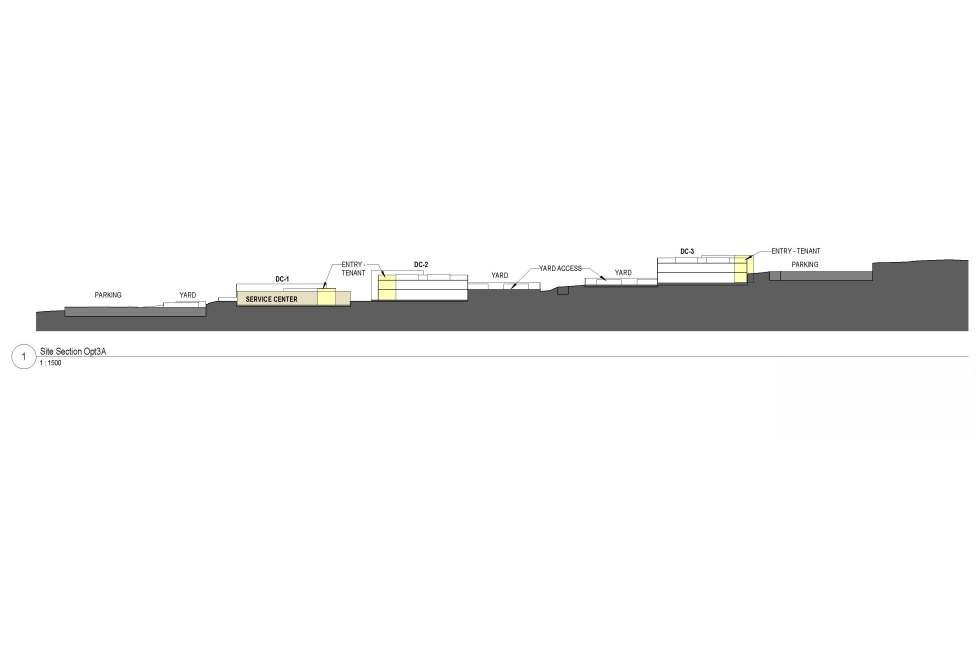  Section through sloping site